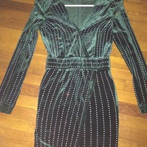 Windsor Green Velvet Dress